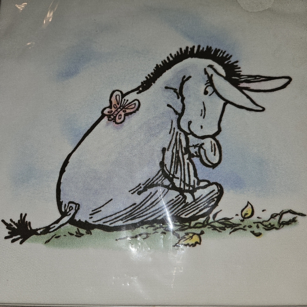 Classic Pooh - Eeyore sew on appliqué and fabric panel.